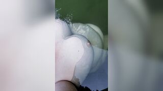 Irresistible chubby Bae massage into outside