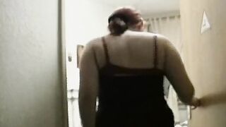 A chubby German lady loves stuffing a sex toy inside her soak snatch