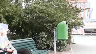 Voluptuous beauty dark hair German 18 gets a long load of cum on her body