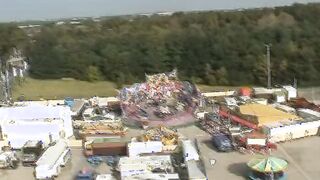 Crazy Hot German hoe dildoing her pierced muff inside the luna park