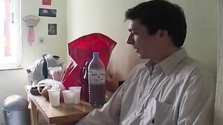 Voluptuous big titted German women stuffing everything into her bald muff