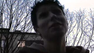 Thin German hoe gets a double cummed into her mouth