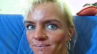 Petite and mature German blonde loves stuffing her toy deep into