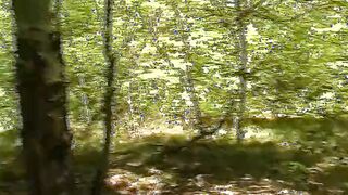 Bombshell German BBW finger fuck her twat inside the middle of the woods