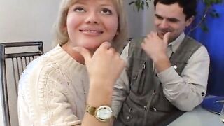 Pretty turned on German lady enjoy receiving cum from 2 raw guy's
