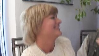 Pretty turned on German lady enjoy receiving cum from 2 raw guy's