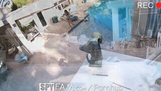 SPYFAM Turned On Step Dad Drains His Balls