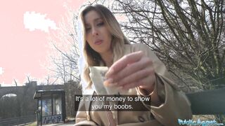 Outdoors Agent mom with crazy hot huge natural breasts gets creampied