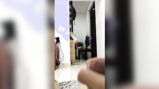 He Started To Masturbate While His Stepmother Choosing An Outfit.
