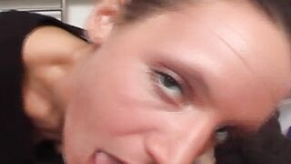 Attractive German Hot rides a penis with her trimmed twat