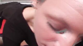 Attractive German Hot rides a penis with her trimmed twat