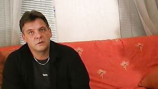 Mature and big titted German old lady inside tights enjoying making a dick cum