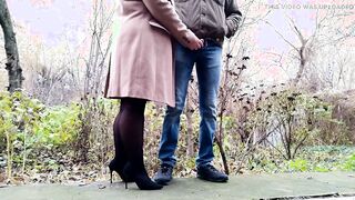 Lustful mother-inside-law loves to see son-inside-law peeing on the street