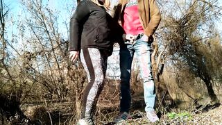 Bombshell mouth of my mother-inside-law after peeing outdoor is very pleasant