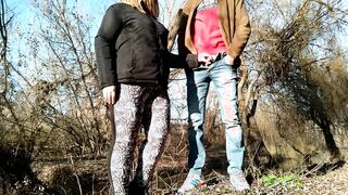 Bombshell mouth of my mother-inside-law after peeing outdoor is very pleasant