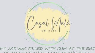 MY BUTT WAS FILLED WITH CUM AT THE END OF GREAT THREE-WAY INTO THE POOL