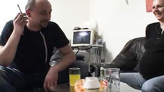 A pregnant German lady loves eating her guy's cum