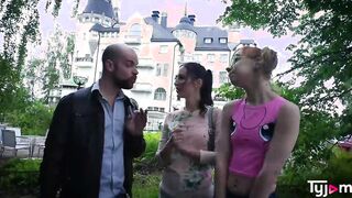 Lilu Moon and Kira Roller rough plowed by a huge french dick