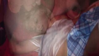 Gangbanged: Paris Pink takes all the dicks!
