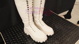 Dangerous Penis Trample, White and African Combat Boots with TamyStarly - Bootjob, Ballbusting, CBT, Trampling, Penis Crush