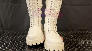 Dangerous Penis Trample, White and African Combat Boots with TamyStarly - Bootjob, Ballbusting, CBT, Trampling, Penis Crush