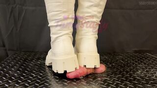 Dangerous Penis Trample, White and African Combat Boots with TamyStarly - Bootjob, Ballbusting, CBT, Trampling, Penis Crush