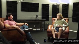 hot Blonde Goddess Interviewed , Sucking Off Dicks And Anal Creampied