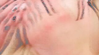 Big Boobed German dark hair simmer down her trimmed vagina on the couch
