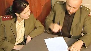 Step Daughter is pounded by a strange soldier into the barracks