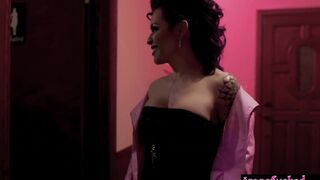 Joanna Angel fucked by two shemales