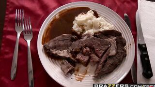 Milfs Like it Huge - Dinner and a Floozy sex tape starring Sienna West and James Deen