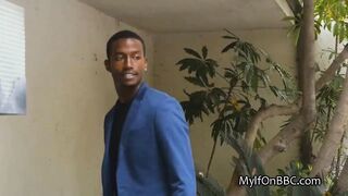 African stud pounding older fiance with big black cock