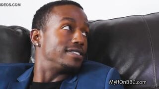 African stud pounding older fiance with big black cock
