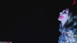 Hot Blonde on Halloween Party Undressing & Finger Bang Snatch