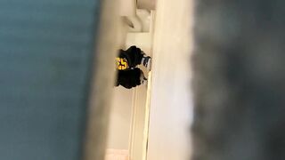 Spy Under Restroom Door