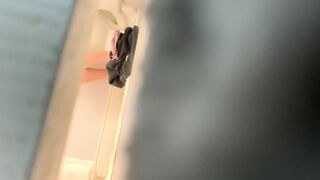 Spy Under Restroom Door