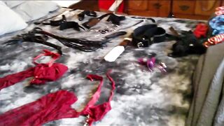 two Orgasms, Red Underwear, Spanked, Flogged, Dildo, Orgasm