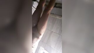 My fiance inside shower