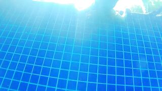 Me,Mini Bikini and AFRICAN SEX TOY into Outdoors POOL