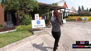 Long booty Thai GF blows and ride her hung BF after a day out