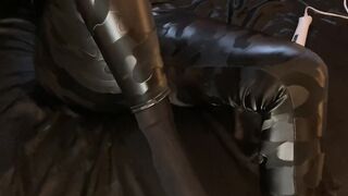 Patterned Pants, Animal Print Heels Masturbation