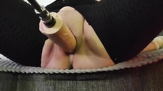 Fucking machine with new huge Toy part1