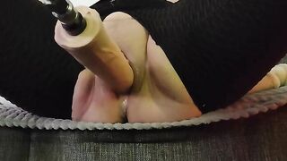 Fucking machine with new huge Toy part1