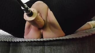Fucking machine with new huge Vibrator part two
