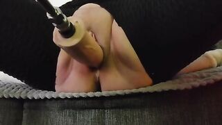 Fucking machine with new huge Vibrator part two