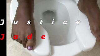 goddess ebony beauty has sex inside the toilet