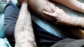 Charming rubs turns naughty when neighbors starts finger fuck redheaded mom's twat