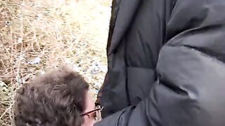 Elena in the woods offer Luca a fellatio and masturbates