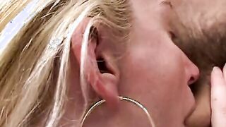 Sex-hungry blonde bimbo boned by 2 rough dicks