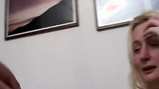 Sex-hungry blonde bimbo boned by 2 rough dicks
